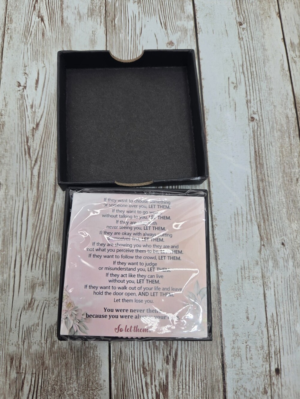NIB "Let Them" Gold Engraved Bar Pink Cord Bracelet 🌸 Inspirational Quote ✨